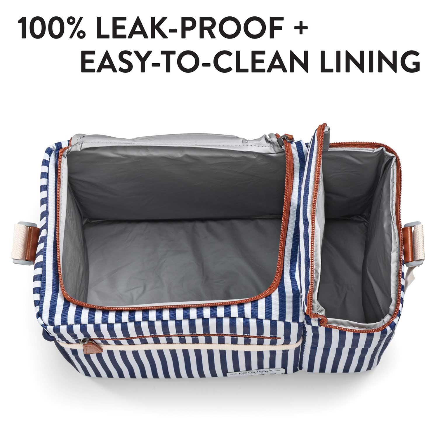 Medport 24 Can Soft-Sided Cooler with Flip-Top Door Dual Compartment, Blue White
