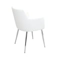 thumbnail image 3 of Andrew Contemporary Dining/Accent Chair in Chrome and White Faux Leather by LumiSource - Set of 2, 3 of 6