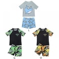 thumbnail image 3 of GYRATEDREAM Toddler/Baby Boys Swimsuit Bathing Suits Set 2-Piece Short Sleeve Rash Guard Swimwear & Swim Trunks Set Sunsuit UPF 50+ 1-5T, 3 of 8