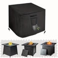 thumbnail image 2 of HLONK [1pc PU Fire Pit Cover] 1pc Square Fire Pit Cover  PU Coated  Fade Resistant | 32*32*25 Inches  Black  Suitable for Most Square Fire Pit Countertop for All Weather Protection, 2 of 6