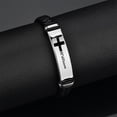 thumbnail image 5 of Customized Name with Cross Leather Bracelet Personalized Christ Jewelry for Men Women Amulet Gifts, 8.26'', Brown, 5 of 7