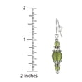 thumbnail image 4 of One Pair of Beaded Glass and Pewter Dangle Earrings, Platinum Ear Wires,Olive Green, 4 of 4