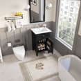 thumbnail image 3 of 20-Inch Black Bathroom Vanity with Sink, Solid Wood Legs, Adjustable Shelf, Tilt-Out Drawer, Modern Freestanding Cabinet with Zinc Alloy Knobs for Small Bathroom Storage, 3 of 9