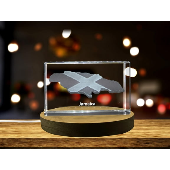 Jamaica 3D Engraved Crystal 3D Engraved Crystal Keepsake/Gift/Decor/Collectible/Souvenir