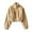 Khaki, variant on Women's Autumn Winter Soft Zip Up Jacket Lightweight Loose Fit Cardigan Style Outerwear For Casual Comfort