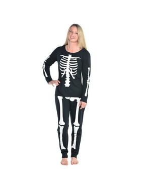 Skeleton Halloween Costume Pajamas for Women, Small/Medium