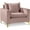 Pink, variant on Pemberly Row Contemporary Upholstered Cream Velvet Chair - 36"W x 33.5"D x 33"H