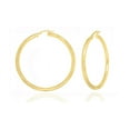 thumbnail image 4 of Better Jewelry Hoop Earrings Diamond Cut .925 Sterling Silver Gold Plated 4mm, 4 of 4