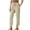 Khaki, variant on ABATAB Pull on Capris for Women Dressy Casual Stretch Lightweight Capris Drawstring Cotton Linen Lounge Crop Pants Summer