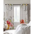 thumbnail image 4 of Pink Yellow Floral Blackout Curtains for Bedroom Living Room Darkening Curtains 84 Inch Length 2 Panels Set Spring Flowers Elegant Pastoral Leaves Window Curtain Window Treatment Drapes 42"x84", 4 of 9