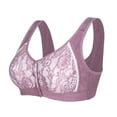 thumbnail image 2 of Gibobby Brasier con Cierre Frontal Push Up Ropa interior de mujer Hebilla frontal Ropa interior bordada Sujetador dee algodón recogido sin sujetador de anillo de(Gris,42), 2 of 5