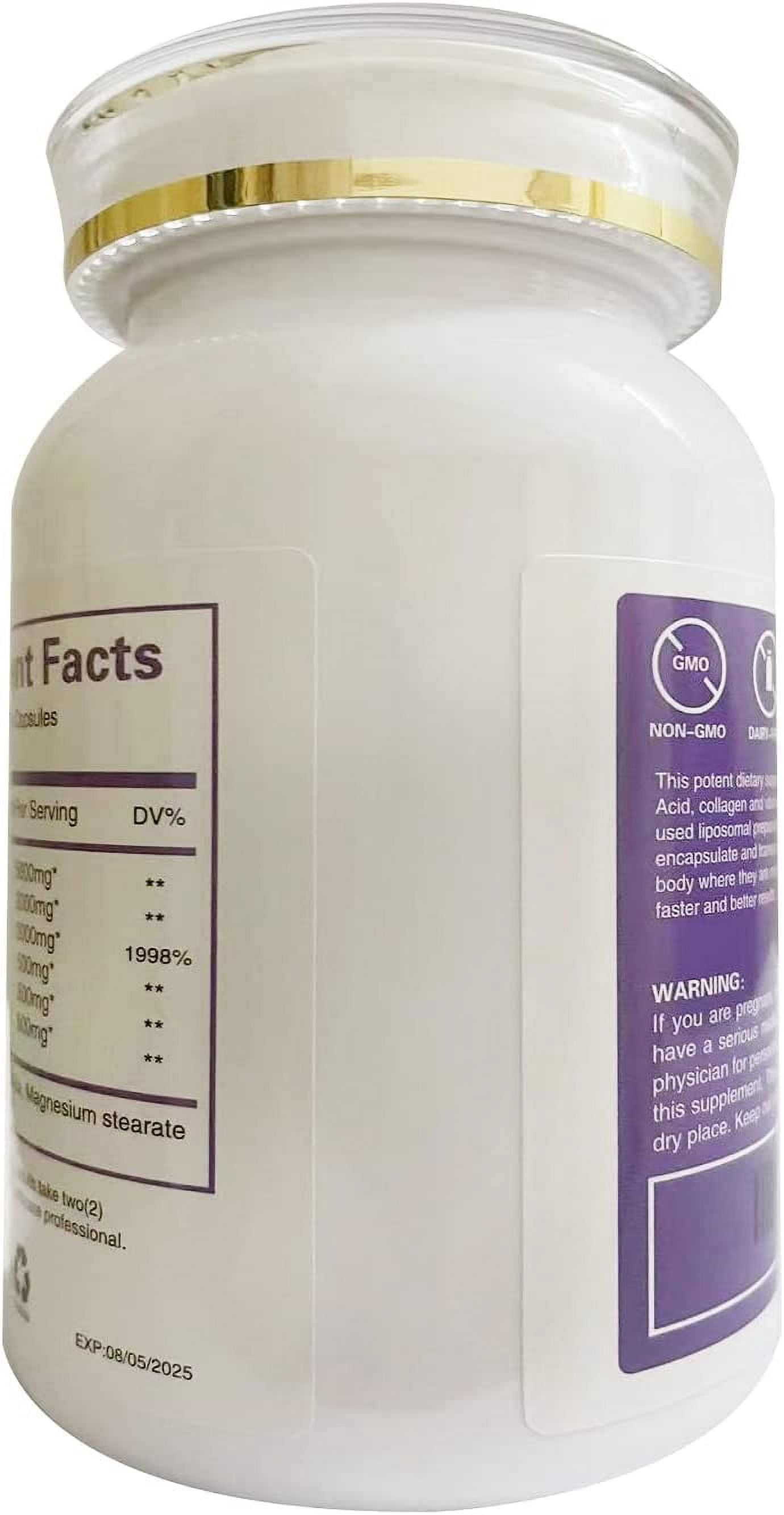 4-in-1 Anti-Aging & Immune Booster 120 Capsules – Liposomal Glutathione, Lipoic Acid, Collagen & Vitamin C