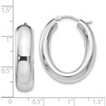 thumbnail image 5 of Sterling Silver Polished Oval Hoop Earrings (27x31.6), 5 of 6