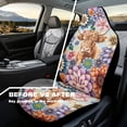 thumbnail image 4 of Yuyamidu Hippie Flower Car Front Seat Covers Waterproof Car Seat Cover for Front Seat Set of 2 Removable Automotive Accessories Elastic Fabrics Universal Fit Most Cars,SUV, Trucks, 4 of 7