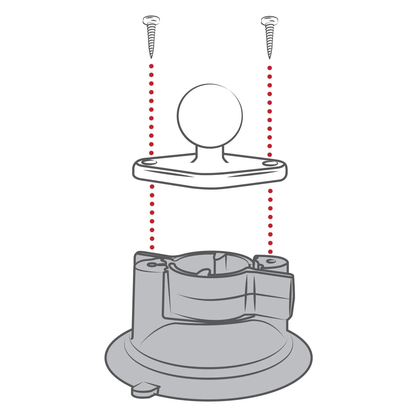 RAP-B-322U RAM Mounts Suction Cup with Short Arm