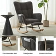 thumbnail image 7 of Hforesty Nursery Rocking Chair Teddy Upholstered Glider Rocker，Comfy Armchair with retractable footrest for Living Room & Nursery,GREY, 7 of 7