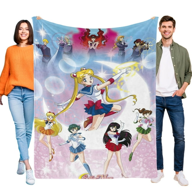 Sailor Moon 2 anti-pilling, suave, ligera, esponjosa y acogedora de lujo para hogar y cocina – Perfecta para niños y adultos,100X80cm