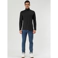 thumbnail image 3 of CamisePaHombres De Mangas Largas Cuello De Cisne Ajuste Delgado Casual Negro 48, 3 of 7