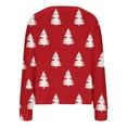thumbnail image 4 of BLTIBY Christmas Sweaters for Women Ugly Funny Xmas Tree Printed Button Up V Neck Long Sleeve Cardigan Fall Winter Knitted Outerwear Coat Red XL, 4 of 5