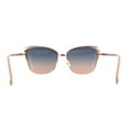 thumbnail image 4 of Womens Oversize Half Rim Look Metal Rim Cat Eye Designer Sunglasses Gold Beige Blue Pink, 4 of 4