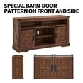 thumbnail image 3 of OKD Sliding Barn Door Farmhouse Highboy TV Stand, Reclaimed Barnwood Color, 3 of 8
