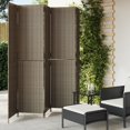 thumbnail image 1 of vidaXL Room Divider 5 Panels Grey Poly Rattan, 1 of 5