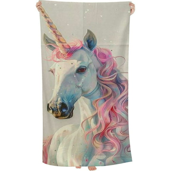 PHYHOO Unicorn Beach Towel for Women Girls Kids Men Unicorn Bath Towel PrintPool Towel Super Soft Plush Unicorn Cute Towel Plush Throw Towel for Unicorn Lovers 30x60in