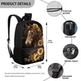 thumbnail image 4 of Uorisanigo School Backpack Sunflower Horse Childrens Backpacks with Padded Straps 17 Inch Kids Backpack Preschool Elementary Kindergarten Back to School Bag Large Capacity, 4 of 6