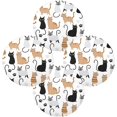 thumbnail image 2 of Coolnut Cute Cat Round Placemats Waterproof Non-Slip Washable Place Mats Polyester Table Mats Set of 6 Heat Resistant for Home Kitchen Holiday Party Home Decor Gifts, 2 of 7