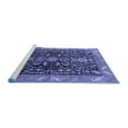 thumbnail image 2 of Ahgly Company Machine Washable Indoor Round Oriental Blue Industrial Area Rugs, 3' Round, 2 of 4