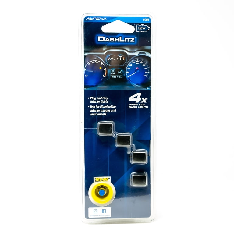 2 pack) Alpena DashLitz Blue Interior LED Accent Pods, 12V, Model