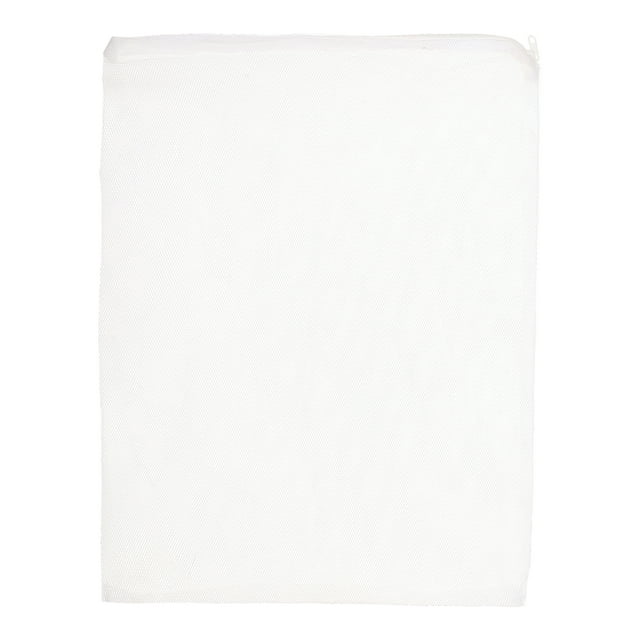 Bolsas de malla fina para medios de filtro de acuario Unique Bargains, bolsas con cremallera para filtro de carbón activado y resina, blancas, 15.7 x 11.8 pulgadas