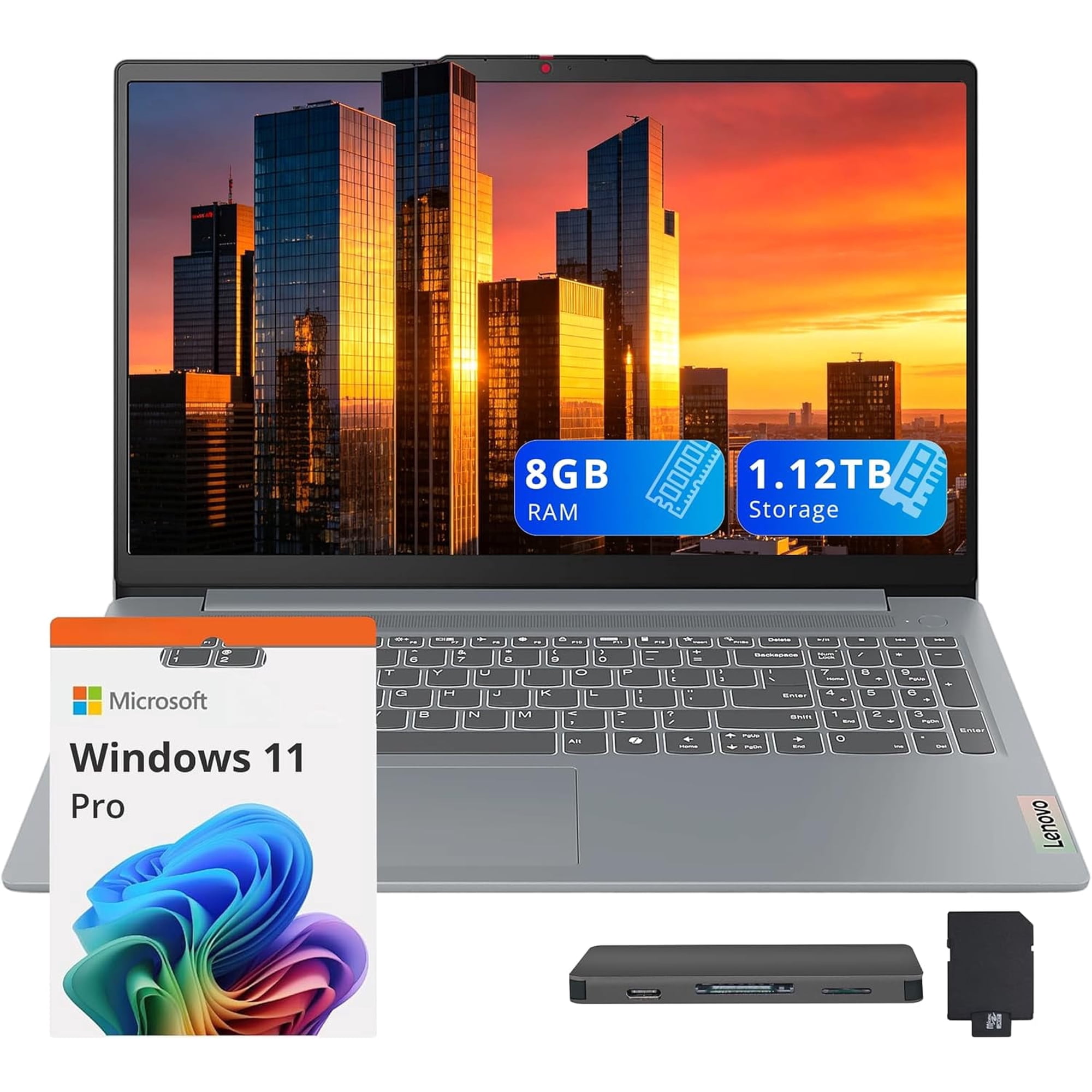 Lenovo IdeaPad Slim 3 15.6 Anti-Glare FHD Laptop Intel Processor N150 Intel Graphics 8GB RAM 1.12TB Storage(128GB UFS+1TB Docking Station Set) Long Battery Life Wi-Fi 6 Win11 Pro Grey