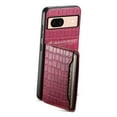 thumbnail image 6 of for Google Pixel 8 Crocodile Pattern Leather Phone Case, Classic Croc-printed Check Leather Magnetic Folio Flip ID Credit Card Holder Slot Back Cover Bag, Kickstand Support, 6 of 7
