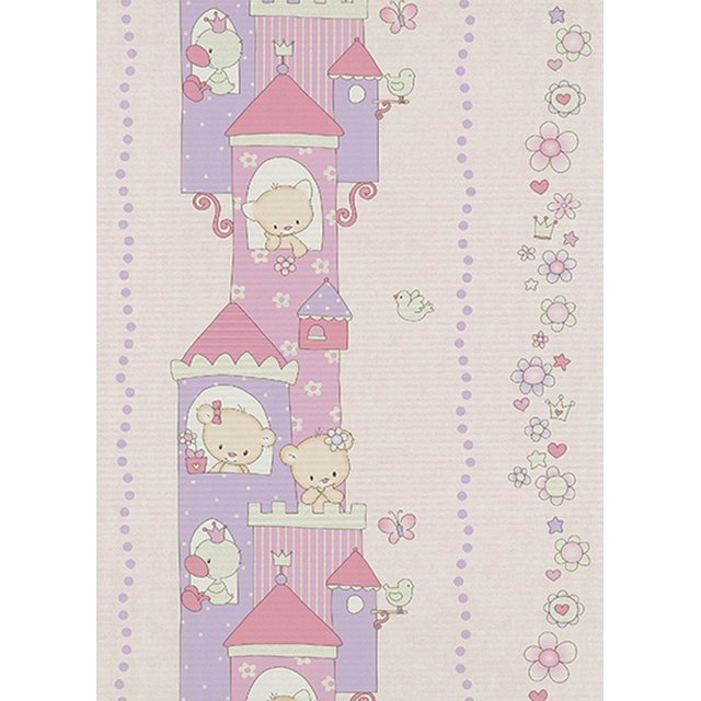 Charmant - Chambre d'Enfant Enfant Garçon Fille Beige, Rouleau de Papier Peint Violet