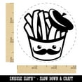 thumbnail image 2 of French Fries with Mustache and Beret Self-Inking Rubber Stamp Ink Stamper - Orange Ink - Small 3/4 Inch, 2 of 7