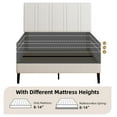 thumbnail image 5 of 4 EVER WINNER Twin Size Bed Frame, Upholstered Platform Bed Frame with Headboard, White Twin Bed Frame, No Box Spring Needed, White, 5 of 7