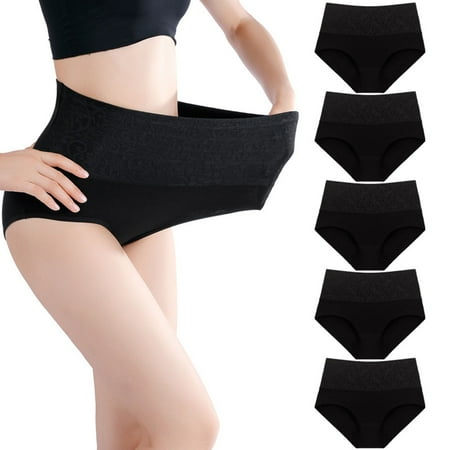 Holiday Savings! Horkkom Cotton Underwear for Women 5 Pcs Plus Size High Waisted Ladies Panties Color Block Comfy Breathable Underwear Multipack XS-6XL  Gifts for Women