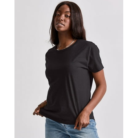 Hanes Originals Women's Tri-Blend T-Shirt, Relaxed Fit Black L