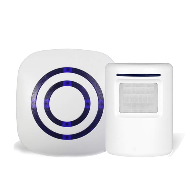 Business use motion sensor doorbell, outdoor doorbell kit wireless lane alarm: with 1 plug-in receiver and motion sensor detector