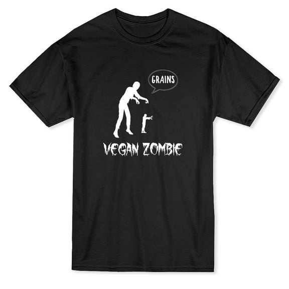 Vegan Zombie Graohic Graphic Men Black T-Shirt, Male Small