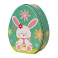 thumbnail image 1 of Easter Decorations Decorative Rabbit Flat Egg Shaped Tinplate Box Festive Children Gift Box Candy Box, 1 of 4