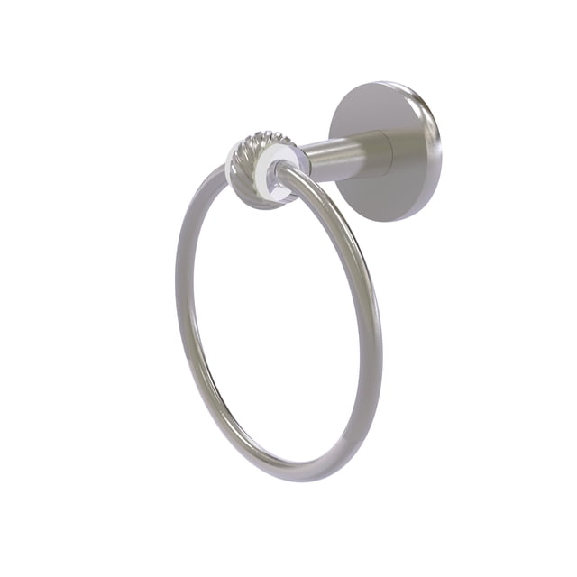 Clearview Collection Towel Ring with Twisted Accents - Satin Nickel