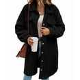 thumbnail image 2 of Women'S Teddy Fleece Coat-Plush Oversized Long Cardigan, Cozy Winter Fuzzy Outwear for Casual Style Black XL, 2 of 9