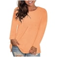 thumbnail image 4 of New & Trending for Spring Sawvnm Women's Fashion Solid Loose Long Sleeve T-shirt Pullover Tops for Women, 4 of 6