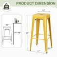 thumbnail image 6 of VINEEGO 30 Inches Metal Bar Stools for Counter Height Indoor-Outdoor Modern Stackable Industrial Stools Set of 4 (Yellow), 6 of 7