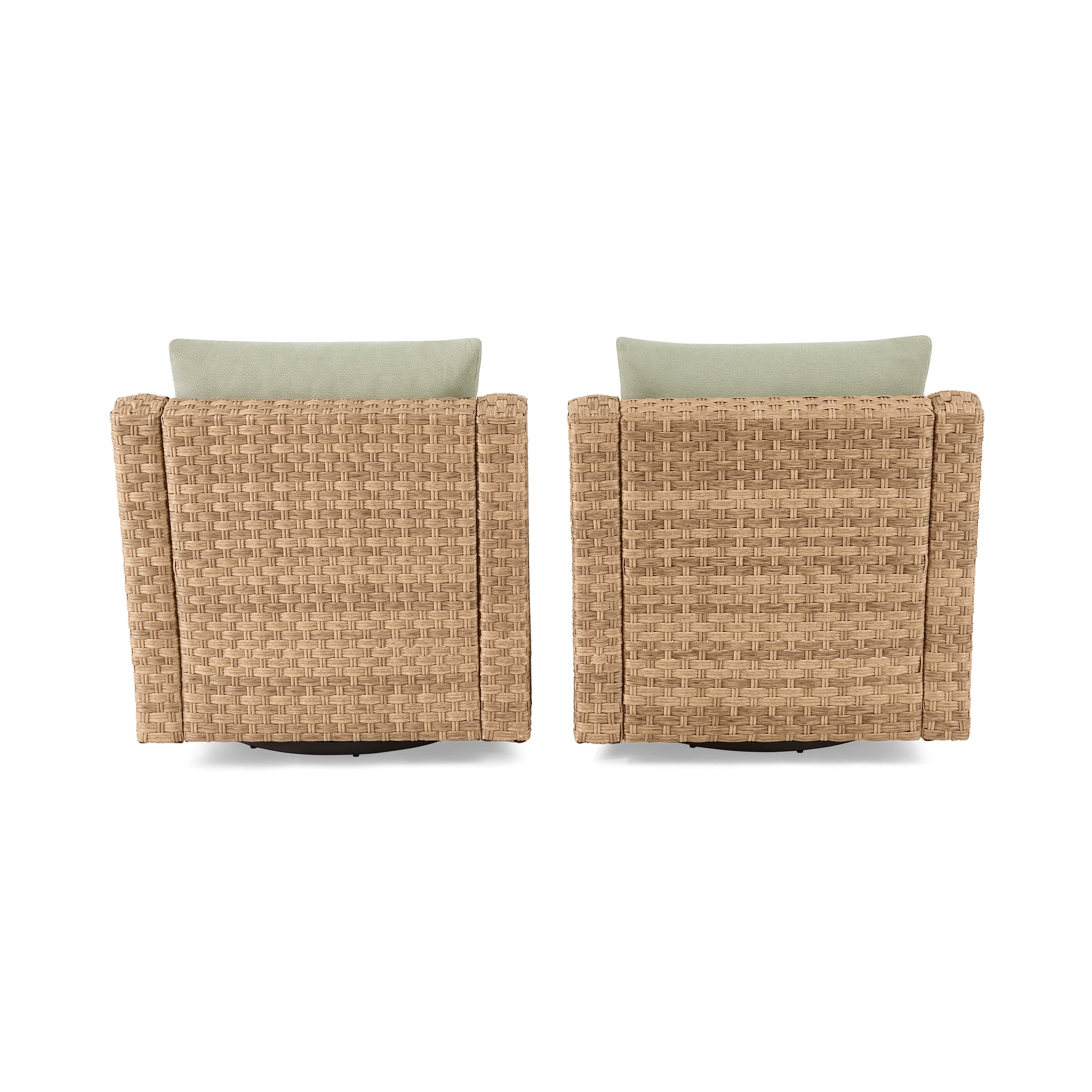 Better Homes & Gardens River Oaks Outdoor Swivel Gliders with Patio Covers, Set of 2, Green