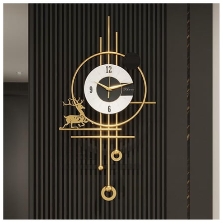 66x37cm, Modern Minimalist Wall Clock,Large Wall Clock,Modern Metal Silent Non Ticking Clocks Creative Decorative Art Wall Clocks for Living Room,Office,Dining Room Decorations