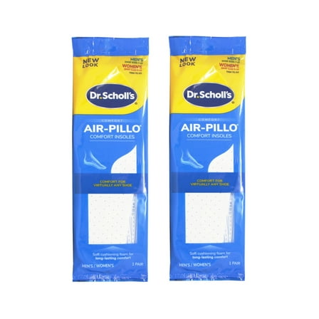 Dr. Scholl's Air-Pillo Shoe Insoles (Unisex) Inserts with Ultra-Soft Cushioning Foam 2 Pack