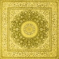 thumbnail image 1 of Ahgly Company Machine Washable Indoor Square Medallion Yellow Traditional Area Rugs, 8' Square, 1 of 4